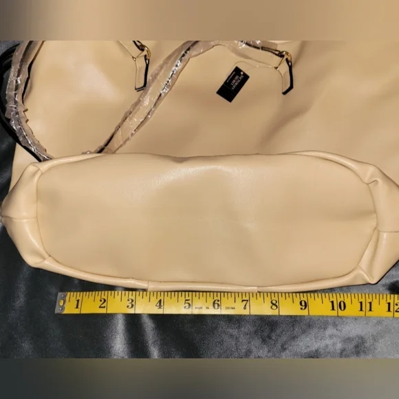 NWT Victorias Secret Cinch Top Tote Bare Faux Leather Bag Purse - Picture 9 of 11